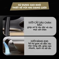 Máy cạo râu mini Kemei KM-T416 cao cấp 5 lưỡi cạo động cơ siêu tốc 13.000 RPM cạo sạch sâu - Chính hãng