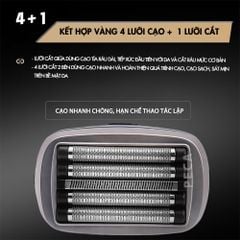 Máy cạo râu mini Kemei KM-T416 cao cấp 5 lưỡi cạo động cơ siêu tốc 13.000 RPM cạo sạch sâu - Chính hãng