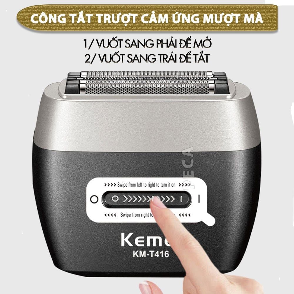 Máy cạo râu mini Kemei KM-T416 cao cấp 5 lưỡi cạo động cơ siêu tốc 13.000 RPM cạo sạch sâu - Chính hãng