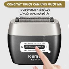Máy cạo râu mini Kemei KM-T416 cao cấp 5 lưỡi cạo động cơ siêu tốc 13.000 RPM cạo sạch sâu - Chính hãng