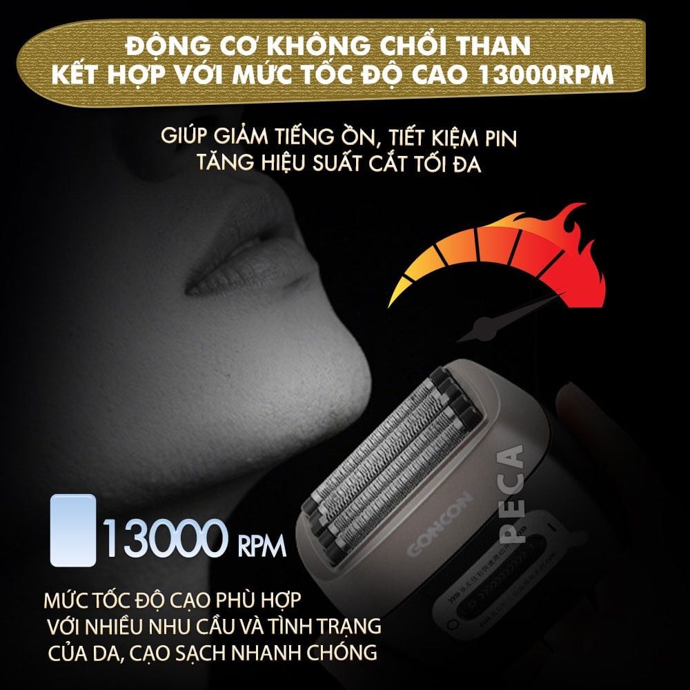 Máy cạo râu mini Kemei KM-T416 cao cấp 5 lưỡi cạo động cơ siêu tốc 13.000 RPM cạo sạch sâu - Chính hãng