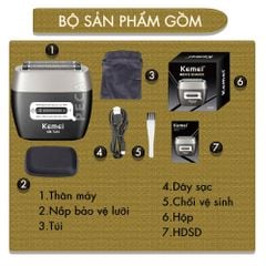 Máy cạo râu mini Kemei KM-T416 cao cấp 5 lưỡi cạo động cơ siêu tốc 13.000 RPM cạo sạch sâu - Chính hãng