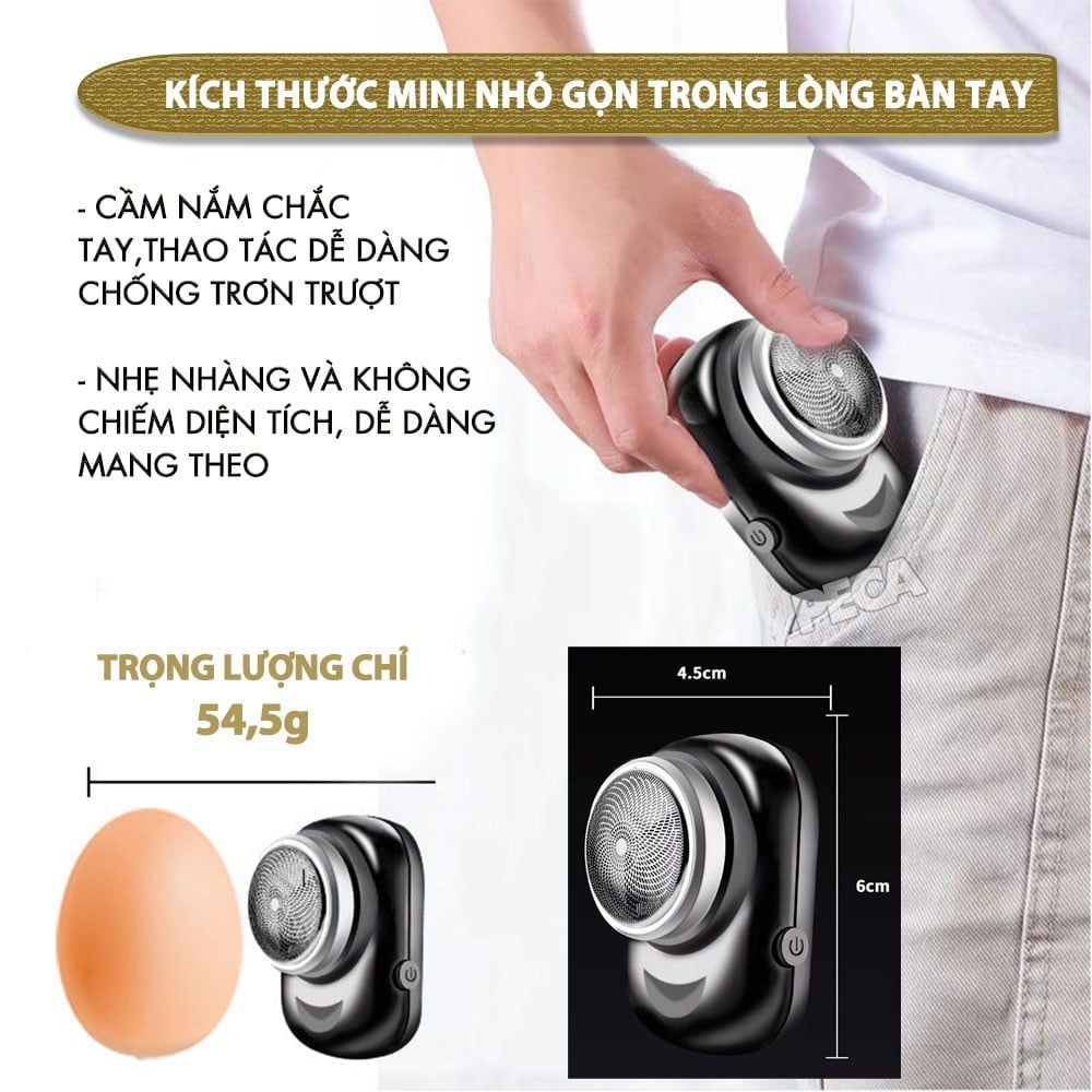 Máy cạo râu mini Kemei KM-C2 lưỡi thép không gỉ - Chính hãng