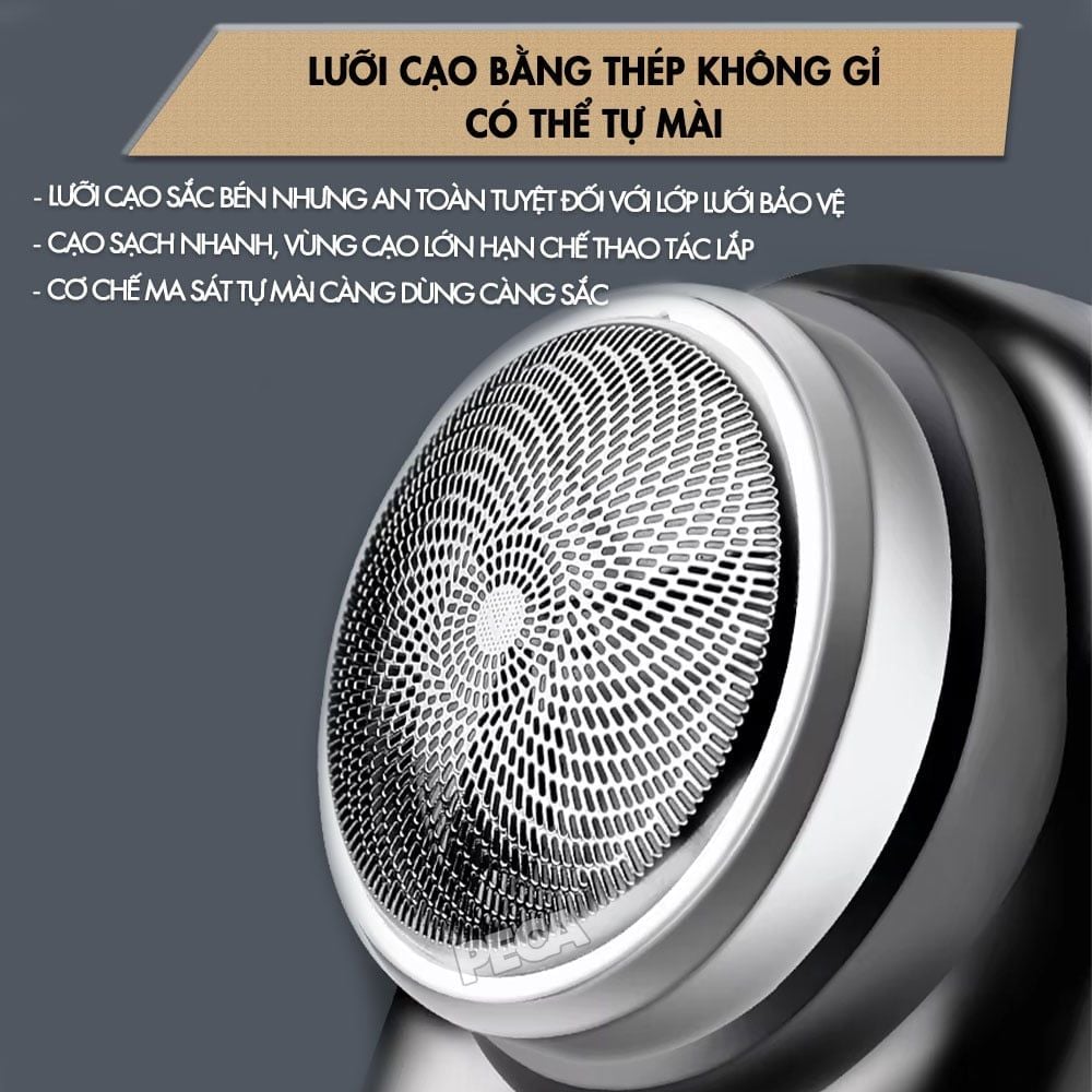 Máy cạo râu mini Kemei KM-C2 lưỡi thép không gỉ - Chính hãng