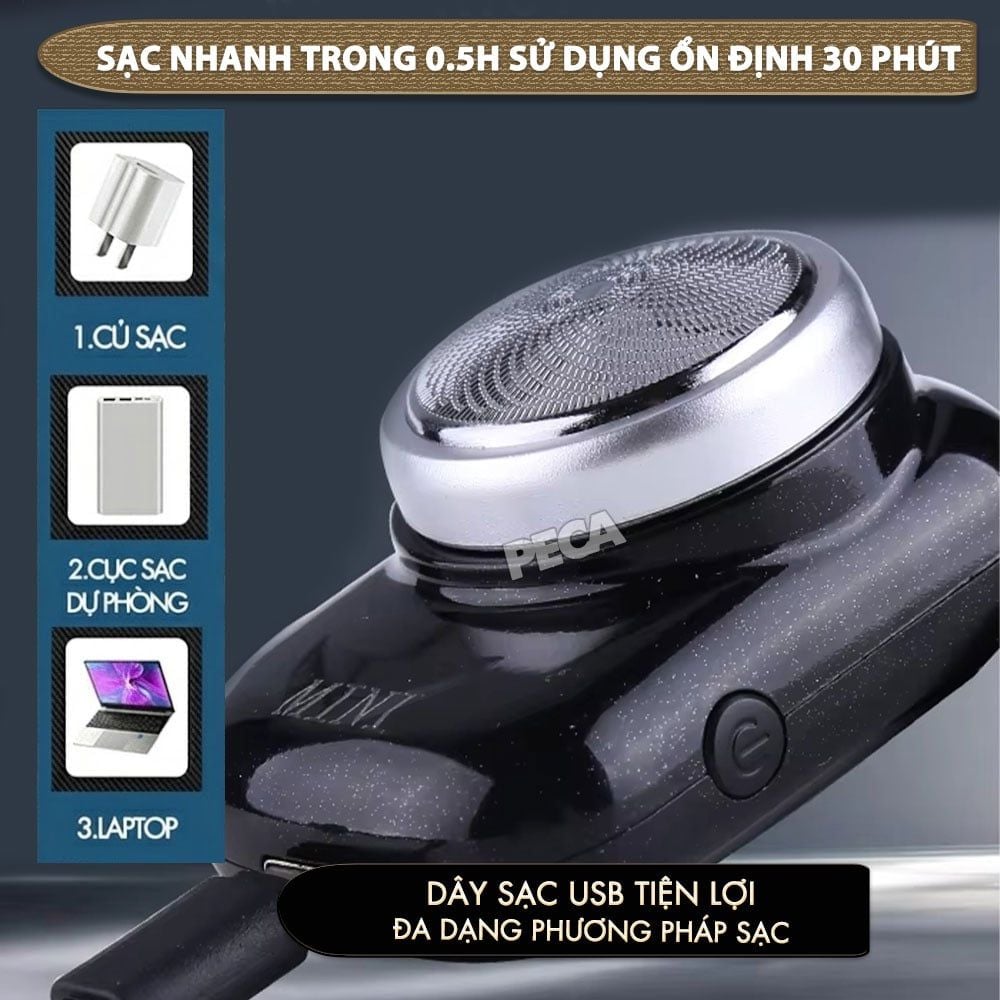 Máy cạo râu mini Kemei KM-C2 lưỡi thép không gỉ - Chính hãng