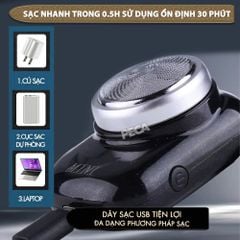 Máy cạo râu mini Kemei KM-C2 lưỡi thép không gỉ - Chính hãng