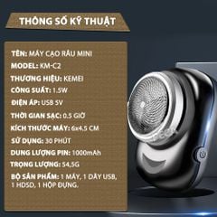 Máy cạo râu mini Kemei KM-C2 lưỡi thép không gỉ - Chính hãng