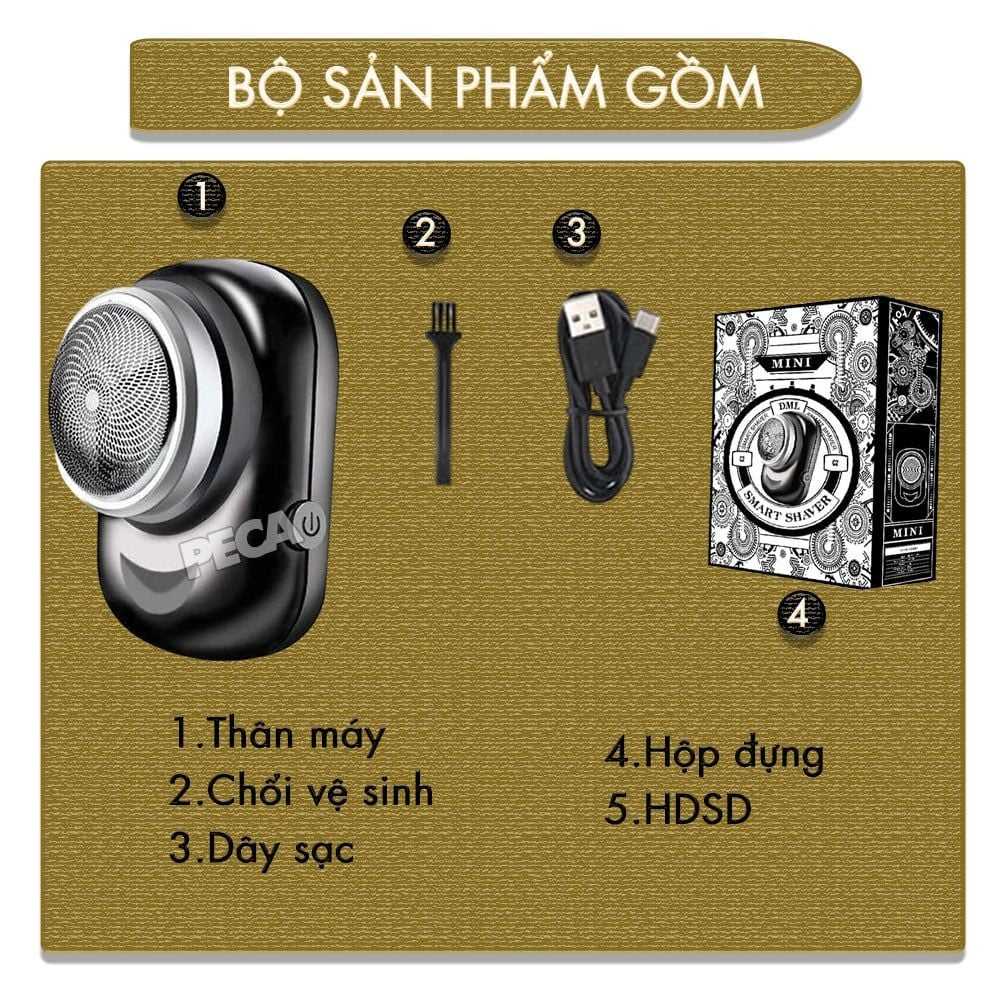 Máy cạo râu mini Kemei KM-C2 lưỡi thép không gỉ - Chính hãng