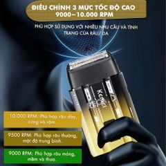 Máy cạo râu Kemei KM-T418 tích hợp đèn khử khuẩn UV, lưỡi kép cạo sạch nhanh, màn hình LCD, công suất mạnh mẽ 5W - Hàng chính hãng