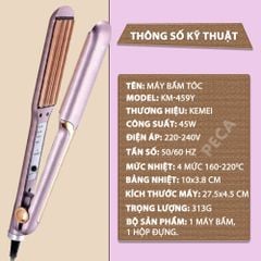 Máy bấm tóc KM-459Y máy bấm phồng chân tóc, điều chỉnh 4 mức nhiệt làm nóng 30s cực nhanh - Chính Hãng