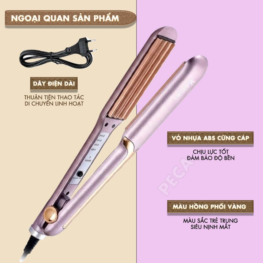 Máy bấm tóc KM-459Y máy bấm phồng chân tóc, điều chỉnh 4 mức nhiệt làm nóng 30s cực nhanh - Chính Hãng