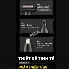 Máy tẩy lông đa năng 7in1 Kemei KM-325 gồm 7 đầu thay thế chuyên dụng cạo lông toàn thân, tỉa lông mũi - Chính hãng