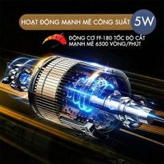 Máy tẩy lông đa năng 7in1 Kemei KM-325 gồm 7 đầu thay thế chuyên dụng cạo lông toàn thân, tỉa lông mũi - Chính hãng