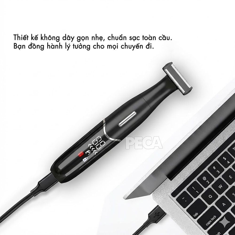 Máy tỉa lông vùng kín KEMEI KM-1903 cạo lông Body, Bikini chuyên dụng, Lưỡi kép an toàn cho da - Chính hãng