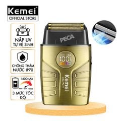 Máy cạo râu KM-T401 cao cấp Tích hợp đèn UV diệt khuẩn, động cơ siêu tốc 10.000 RPM cạo sạch sâu - Chính hãng