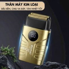 Máy cạo râu KM-T401 cao cấp Tích hợp đèn UV diệt khuẩn, động cơ siêu tốc 10.000 RPM cạo sạch sâu - Chính hãng