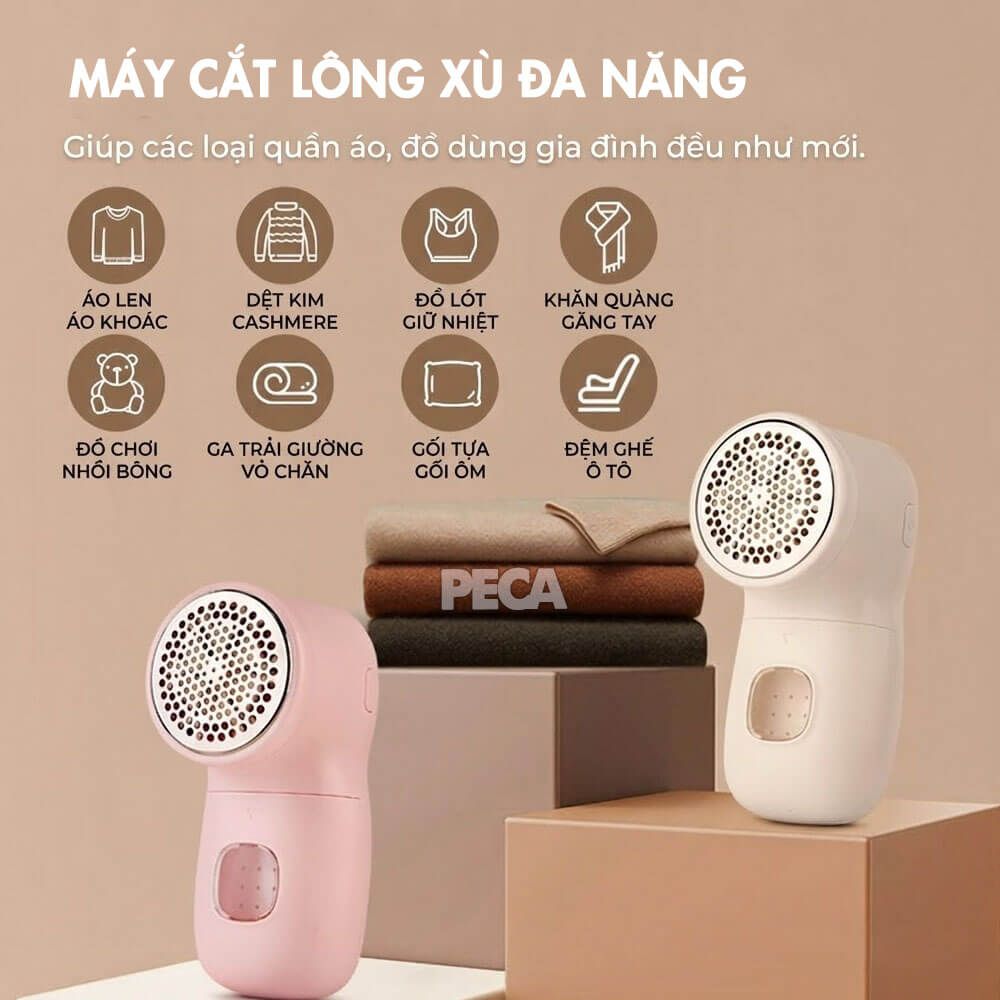 Máy cắt xơ vải quần áo KEMEI KM-166 Loại bỏ lông xù hiệu quả, giúp đồ len dạ như mới - Chính Hãng
