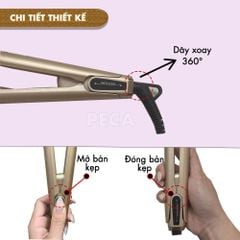 Máy duỗi tóc Kemei KM-3155 bản 3.7cm phủ gốm Ceramic màn hình LED, 12 mức nhiệt, nóng nhanh 30s - Chính hãng