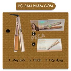 Máy duỗi tóc Kemei KM-3155 bản 3.7cm phủ gốm Ceramic màn hình LED, 12 mức nhiệt, nóng nhanh 30s - Chính hãng