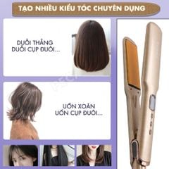 Máy duỗi tóc Kemei KM-3155 bản 3.7cm phủ gốm Ceramic màn hình LED, 12 mức nhiệt, nóng nhanh 30s - Chính hãng