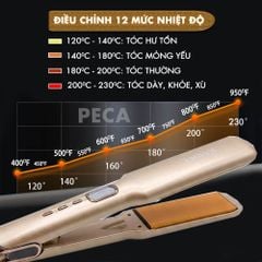 Máy duỗi tóc Kemei KM-3155 bản 3.7cm phủ gốm Ceramic màn hình LED, 12 mức nhiệt, nóng nhanh 30s - Chính hãng