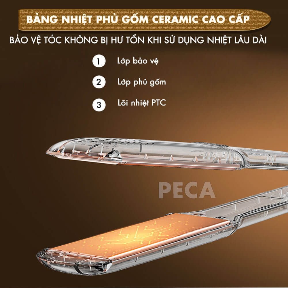 Máy duỗi tóc Kemei KM-3155 bản 3.7cm phủ gốm Ceramic màn hình LED, 12 mức nhiệt, nóng nhanh 30s - Chính hãng