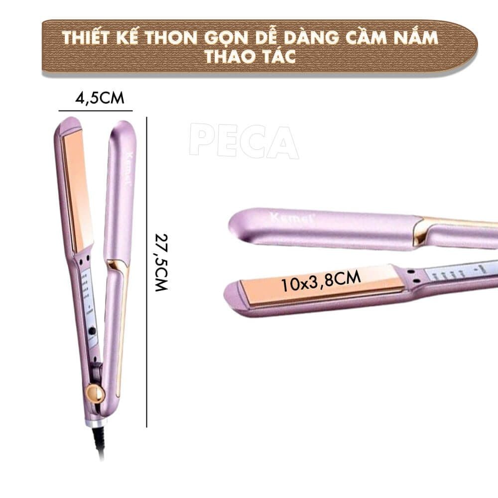 Máy duỗi tóc KM-459P làm nóng siêu tốc 30s, max 220°C - Chính hãng