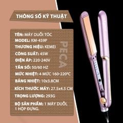 Máy duỗi tóc KM-459P làm nóng siêu tốc 30s, max 220°C - Chính hãng
