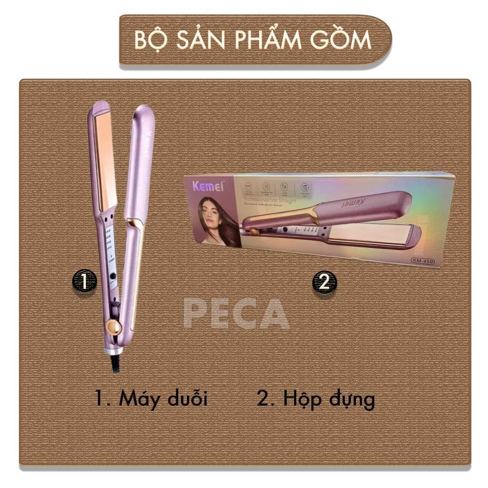 Máy duỗi tóc KM-459P làm nóng siêu tốc 30s, max 220°C - Chính hãng