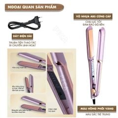 Máy duỗi tóc KM-459P làm nóng siêu tốc 30s, max 220°C - Chính hãng