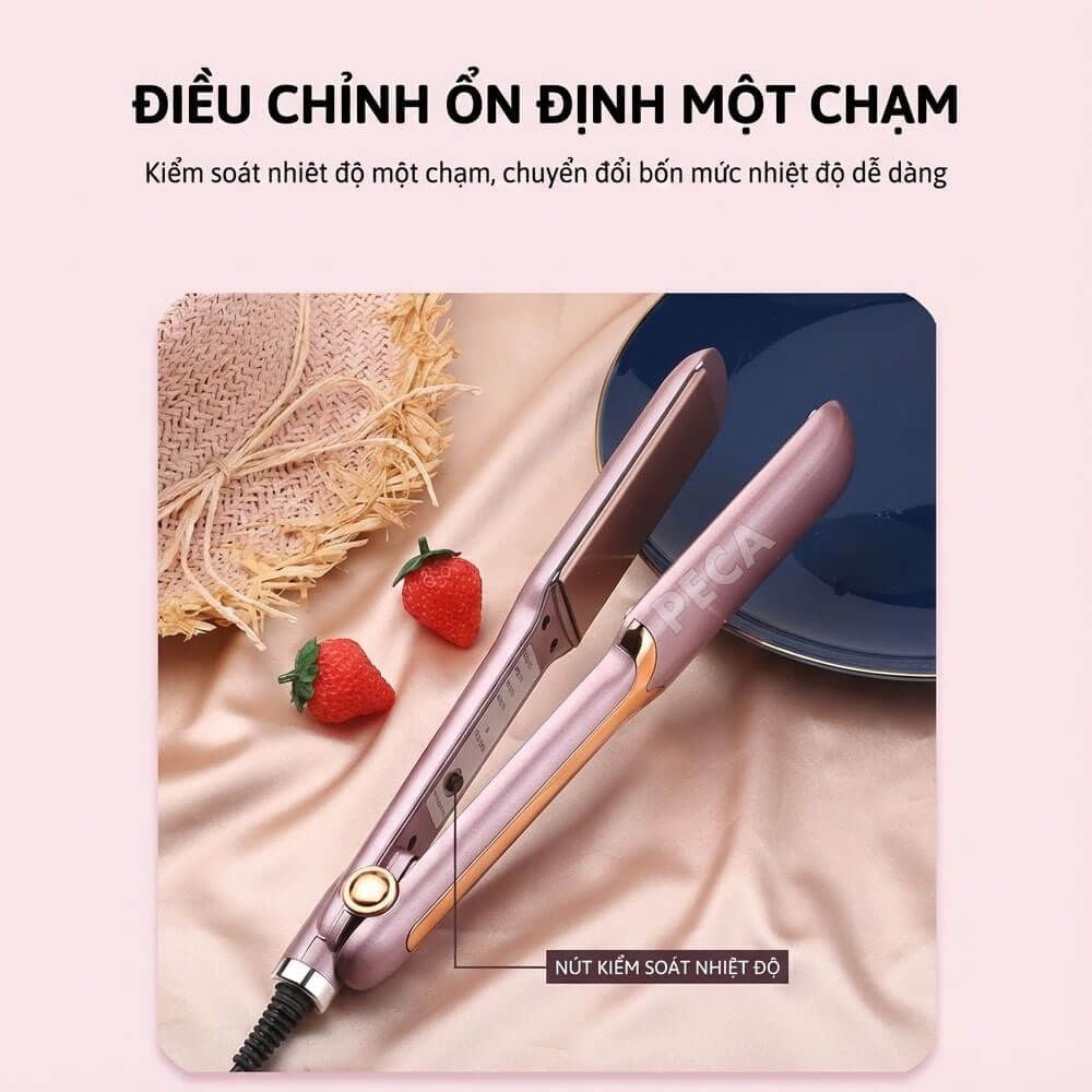 Máy duỗi tóc KM-459P làm nóng siêu tốc 30s, max 220°C - Chính hãng