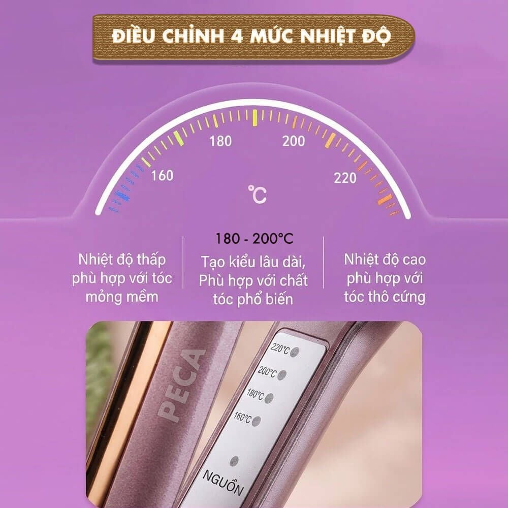 Máy duỗi tóc KM-459P làm nóng siêu tốc 30s, max 220°C - Chính hãng