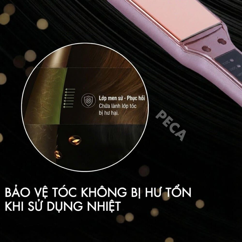 Máy duỗi tóc KM-459P làm nóng siêu tốc 30s, max 220°C - Chính hãng