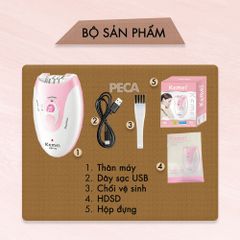 Máy tẩy lông Kemei KM-188 tẩy nhổ lông toàn thân, dùng pin sạc chuyên nghiệp - Hàng chính hãng