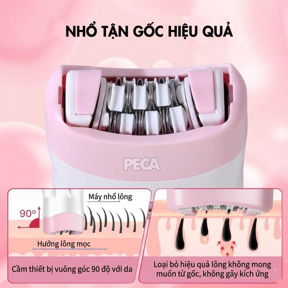 Máy tẩy lông Kemei KM-188 tẩy nhổ lông toàn thân, dùng pin sạc chuyên nghiệp - Hàng chính hãng