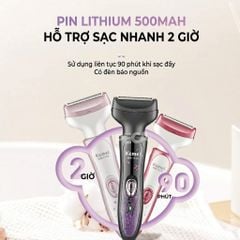 Máy cạo lông đa năng 4 trong 1 Kemei KM-7114 tỉa lông mày, mũi, nách, bikini, toàn thân êm ái sạc USB - Chính hãng