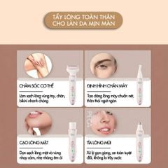 Máy cạo lông đa năng 4 trong 1 Kemei KM-7114 tỉa lông mày, mũi, nách, bikini, toàn thân êm ái sạc USB - Chính hãng