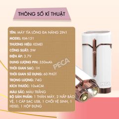 Máy cạo lông mặt KEMEI KM-151 2 Trong 1 Mini - Máy tỉa lông mày, Cạo ria mép êm ái & Sạc USB tiện lợi - Chính hãng