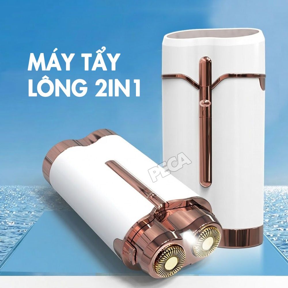 Máy cạo lông mặt KEMEI KM-151 2 Trong 1 Mini - Máy tỉa lông mày, Cạo ria mép êm ái & Sạc USB tiện lợi - Chính hãng