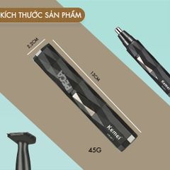Máy tỉa lông mũi Kemei KM-6673 2 đầu thay thế, động cơ êm, dễ vệ sinh - Chính hãng