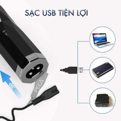 Máy tỉa lông mũi Kemei KM-6673 2 đầu thay thế, động cơ êm, dễ vệ sinh - Chính hãng