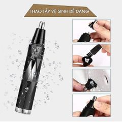 Máy tỉa lông mũi Kemei KM-6673 2 đầu thay thế, động cơ êm, dễ vệ sinh - Chính hãng