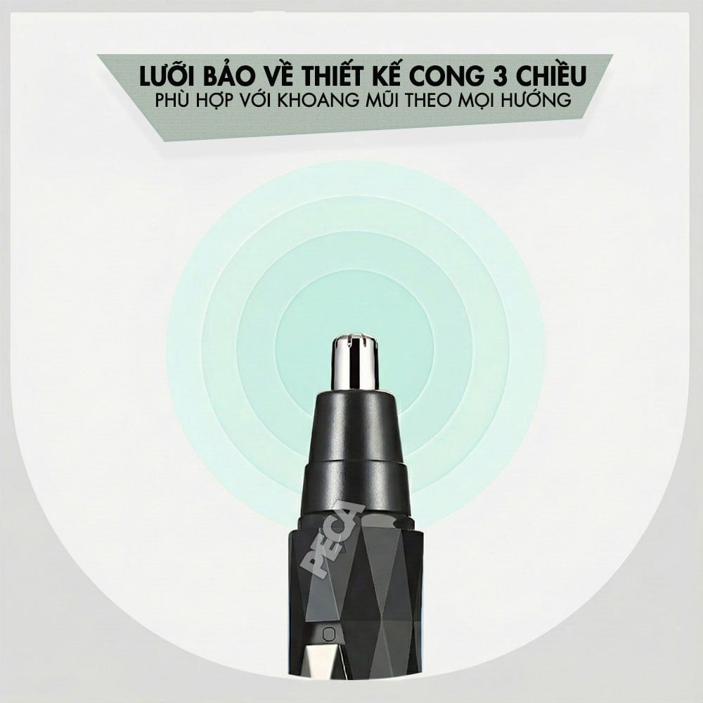 Máy tỉa lông mũi Kemei KM-6673 2 đầu thay thế, động cơ êm, dễ vệ sinh - Chính hãng