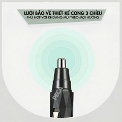 Máy tỉa lông mũi Kemei KM-6673 2 đầu thay thế, động cơ êm, dễ vệ sinh - Chính hãng