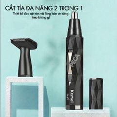 Máy tỉa lông mũi Kemei KM-6673 2 đầu thay thế, động cơ êm, dễ vệ sinh - Chính hãng