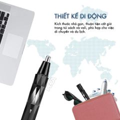 Máy tỉa lông mũi Kemei KM-6673 2 đầu thay thế, động cơ êm, dễ vệ sinh - Chính hãng