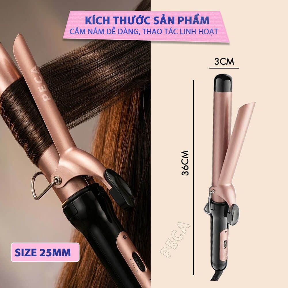 Máy uốn tóc KEMEI KM-3145 size 25mm tạo kiểu xoăn đuôi, nóng nhanh 30s - Chính hãng