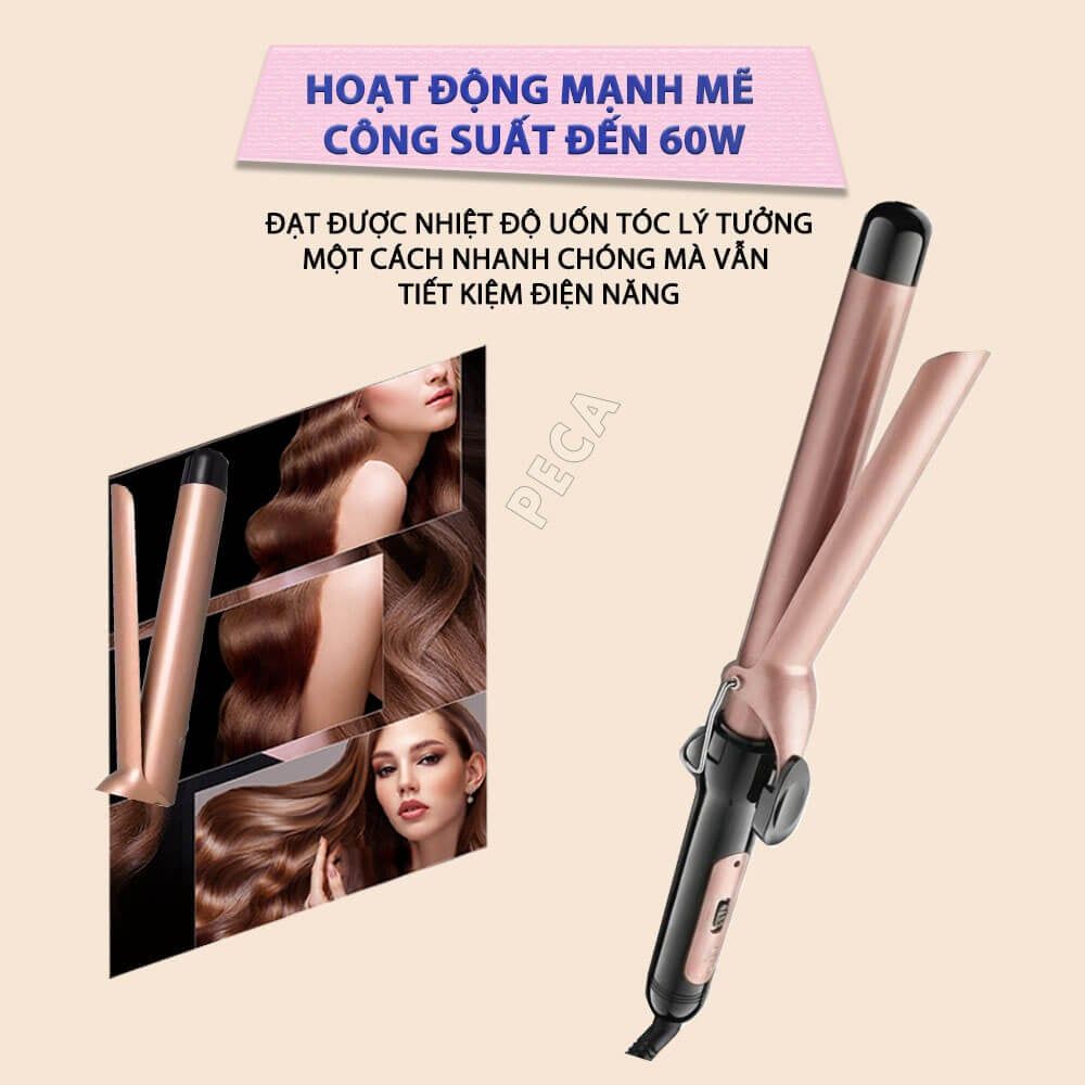 Máy uốn tóc KEMEI KM-3145 size 25mm tạo kiểu xoăn đuôi, nóng nhanh 30s - Chính hãng