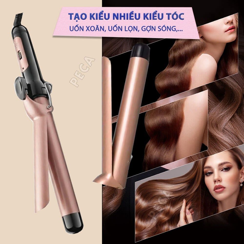 Máy uốn tóc KEMEI KM-3145 size 25mm tạo kiểu xoăn đuôi, nóng nhanh 30s - Chính hãng