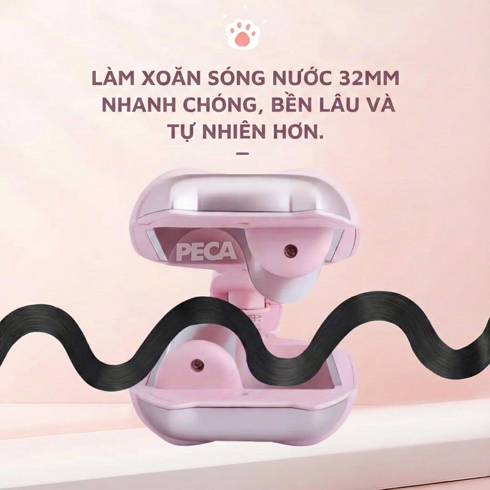 Máy uốn tóc sóng nước KEMEI KM-1233 tạo kiểu Hippie cá tính 4 mức nhiệt độ, size uốn 32mm - Chính hãng